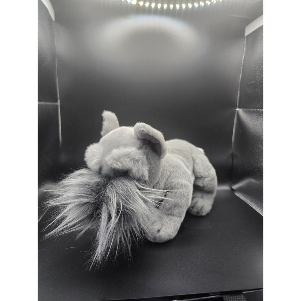 Russ Berrie Plush Purebred SCHNAUZER Puppy Dog Vintage Grey Stuffed Animal 12"